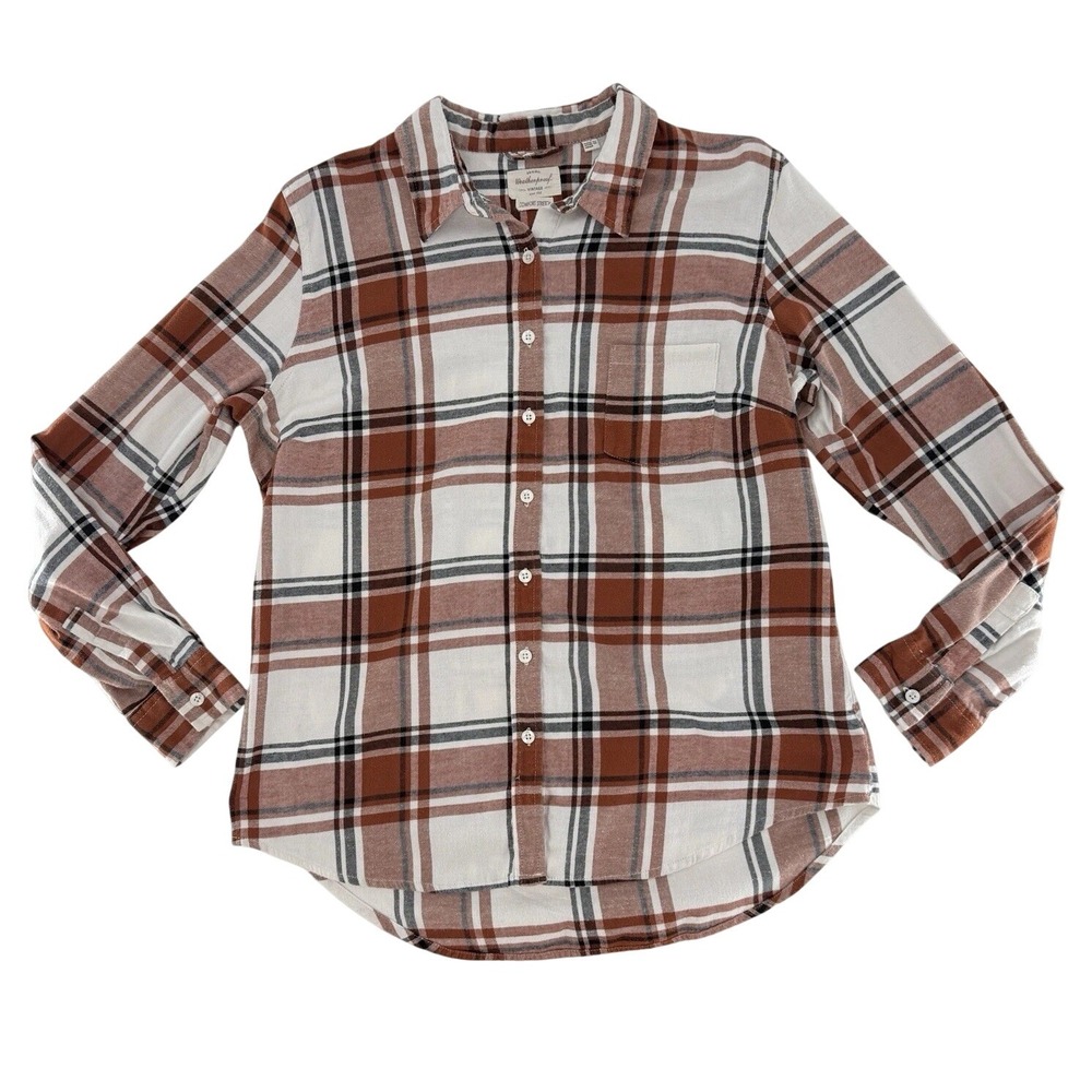 Weatherproof Vintage Women's Flannel Shirt  Plaid Sz‎ L Fallcore Normcore
